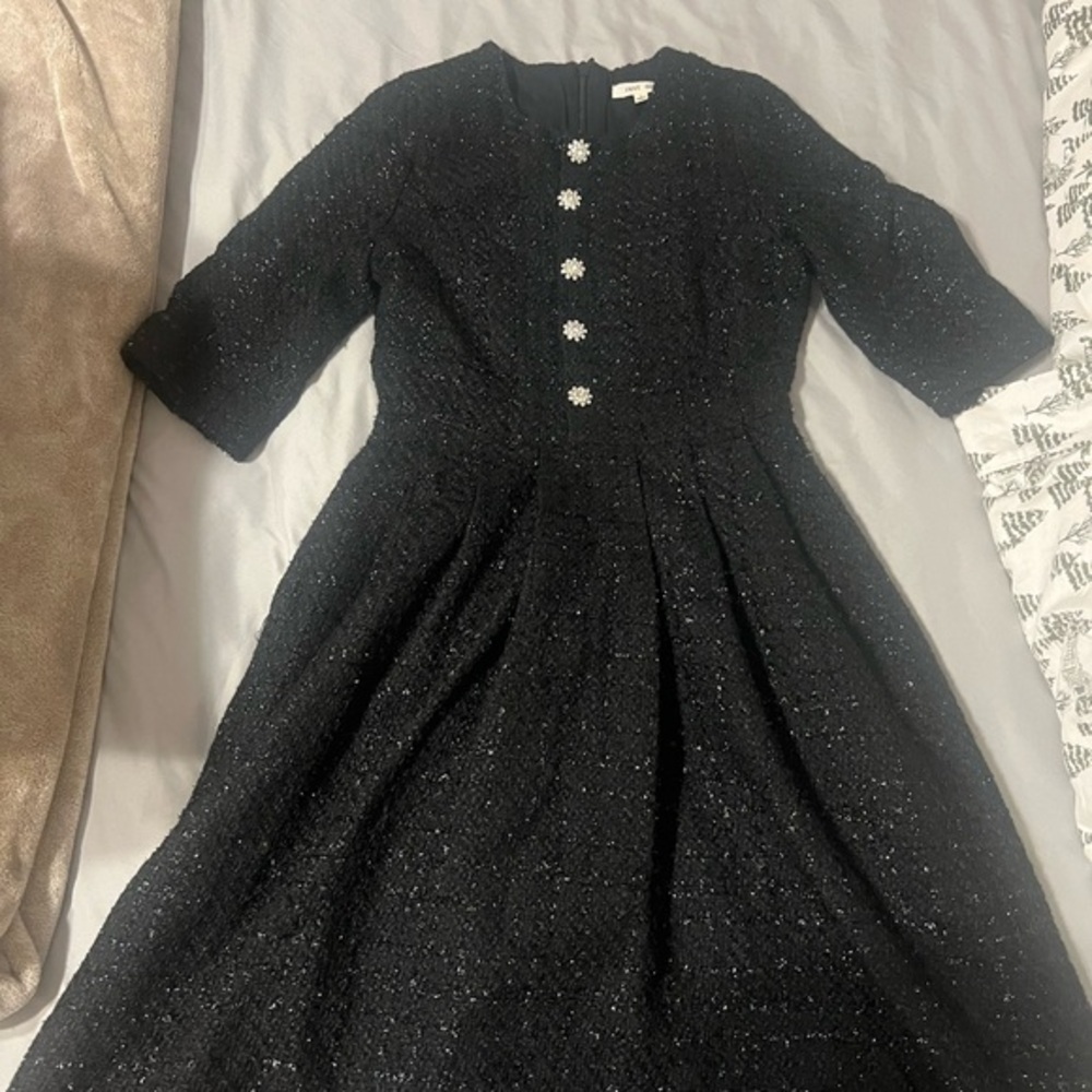 Classy knee length black dress